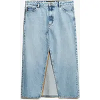 Superdry Dames Jupe Longue Fendue En Jean Bleu, Taille: 28