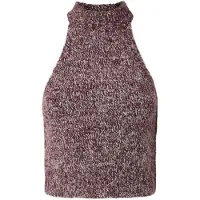 Pieces Tops en tricot 'PCSoftcruch' lie de vin / blanc cassé