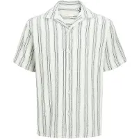 Jack & Jones Coba Striped Resort Plus Size Short Sleeve Shirt Blanc 7XL / Regular Homme