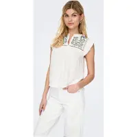 ONLY Chemisier 'ONLVESTINE' kaki / blanc