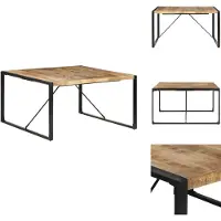 vidaXL Table de salle à manger 140x140x75 cm Bois de manguier rugueux - Tables de salle à manger
