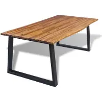 vidaXL Table à manger en bois massif d'acacia 200 x 90 cm