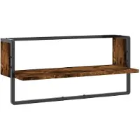 vidaXL Étagère murale avec barre chêne fumé 65x25x30 cm