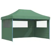 vidaXL Tente de réception pliable Pop-Up avec 3 panneaux latéraux vert