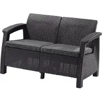 Allibert by KETER Corfu Love Seat - 128 x 70 x 79cm - graphite / gris