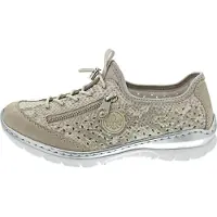 Rieker Chaussures pour femmes, chaussures basses, mocassins, argentées, pour le quotidien