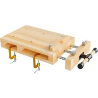 Wiltec Mini établi transportable mobile & Étau, en bois de hêtre pour rabotage et serrage