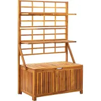 vidaXL Coffre de rangement avec treillis 99x55x160cm en bois massif d'acacia