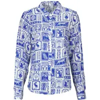 Pieces Chemise PCSAYLOR LS SHIRT WVN femmes - Bleu - EU L