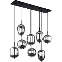 Globo Lighting Lampe suspendue design Blacky noir 8 lumières
