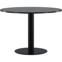 Furnlux Classic FURNLUX Table à manger Estelle Marble Black Und Black 106cm / Hauptfarbe : Schwarz / Abmessungen : 106 x 106 x 75 cm