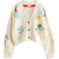 Next Cardigan écru / azur / jaune / vert