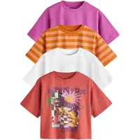 Next T-Shirt violet / orange / rouge / blanc