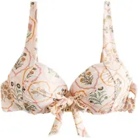Next Hauts de bikini écru / vert chiné / orange clair / rose ancienne