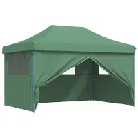 vidaXL Tente de réception pliable Pop-Up avec 4 panneaux latéraux vert