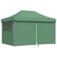 vidaXL Tente de réception pliable escamotable 4 parois latérales vert