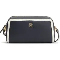 Tommy Hilfiger Sac à bandoulière 'Colour-blocked TH Monogram Camera' bleu nuit / blanc