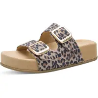 Marco Tozzi Mule beige foncé / brocart / noir
