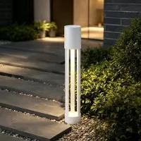 Doporro Lampe LED sur Pied Extérieure 10W avec LED Lampe Jardin Étanche IP65 3000K Light Extérieure Blanc 70cm Design NeoForge