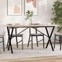 Prolenta Maison Exclusive - Table à manger avec piètement en X 160 x 80 x 75 cm en pin et acier