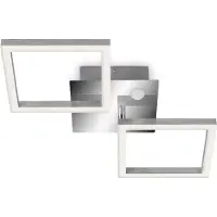 Telefunken Plafonnier LED à détecteur FRAME, 12 W, 1200 lm, IP20, chrome-alu, métal-plastique, 47 x 22,6 x 7,4 cm