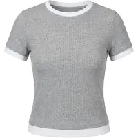 STUDIO SELECT T-shirt 'Lana' gris clair / blanc