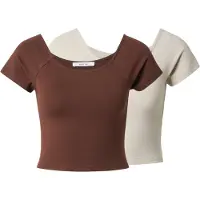 About You T-shirt 'Jale' mastic / chocolat