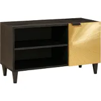 vidaXL Meuble TV noir et doré 80 x 33 x 46 cm en aggloméré