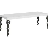 Itamoby Table Extensible 90X160/264 Cm Karamay Premium Frêne Blanc Structure Anthracite