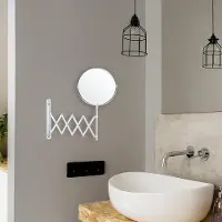 OEM Miroir de salle de bain pivotant en acier inoxydable, 22 x 21,7 cm, réglable