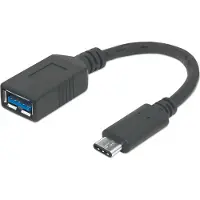 Manhattan 355285 USB-C Kabel C-Stecker - A-Buchse 12cm USB 3.1 Gen1