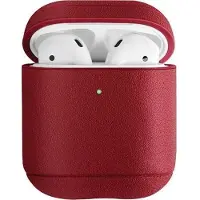 Uniq étui Terra AirPods 1/2 gen. Cuir véritable czerwony/red (Manchon pour casque d'écoute), Étui pour écouteurs + casque, Rouge