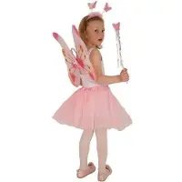 Partyline Set papillon rose enfant fille - kit deguisement fee 4 pieces