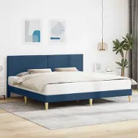 Prolenta Maison Exclusive - Cadre de lit avec tête de lit bleu 180 x 200 cm en tissu