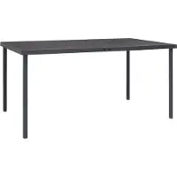Syfax Table à dîner d'extérieur Anthracite 150x90x74 cm Acier