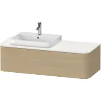 Duravit Happy D.2 Plus Meuble sous-lavabo sur console suspendu, 1300x550 mm, 1 tiroir, pour vasque à poser position à gauche, HP4942L7171