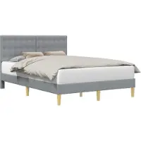 Syfax Cadre de lit avec tête de lit Gris clair 140 x 200 cm Tissu