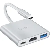 Hoco HUB HB14 Convertisseur de type C (type C vers USB3.0 + HDMI+ Power Delivery PD67W) Adaptateur répartiteur