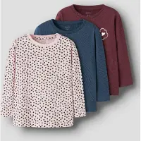 Name it T-Shirt 'NMFNia' bleu marine / rosé / bourgogne / noir