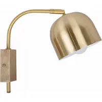 Candellux Applique murale RUPI laiton doré et bois clair, 1xE27x40W, métal, dimensions : 22x27x12 cm, IP20, Candellux