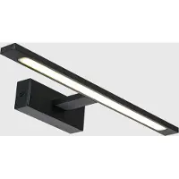 Light Prestige Applique murale LED Isla noire 12 W, blanc neutre, 840 lm, métal, dimensions : 5 x 41 x 14 cm, IP44,