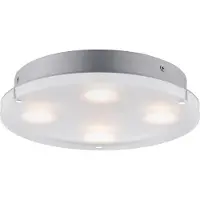 Paulmann Applique murale/plafond ronde Minor IP44 LED 18W 230mm, finition satinée, 230V, en acrylique