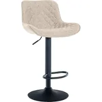 CLP Tabouret de bar Minosa, pivotant à 360°, avec repose-pieds | Couleur : taupe | Matériau : tissu