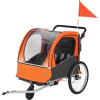 StarTech.com Remorque vélo enfant double siège - capacité de charge 45kg - 2-en-1 remorque enfant buggy - poussette convertible - remorque vélo pliable - attelage vélo-tracteur