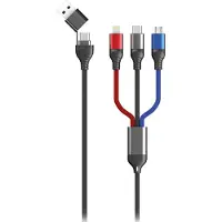 2GO USB / Type C Ladekabel Micro USB, Lightn., USB-C 1,2m sw