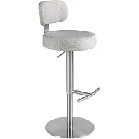 ANGEL CERDA SL Tabouret pivotant en tissu gris clair chiné 4230