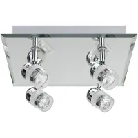 Paulmann Wallceiling Palinero IP23 max.4x20W GU4 Chrome 230V/12V Métal / Verre