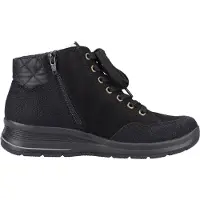 Rieker Bottes de ville pour femmes , modèle à lacets, couleur noire, style décontracté