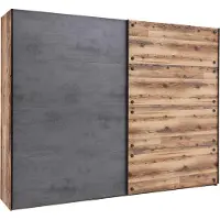 Emob Armoire Kalas 270 cm à 2 portes coulissantes - gris/marron