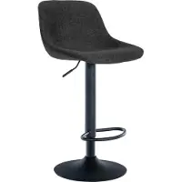 CLP Tabouret de bar Loft avec dossier et rotation à 360° | Couleur : noir | Matériau : tissu